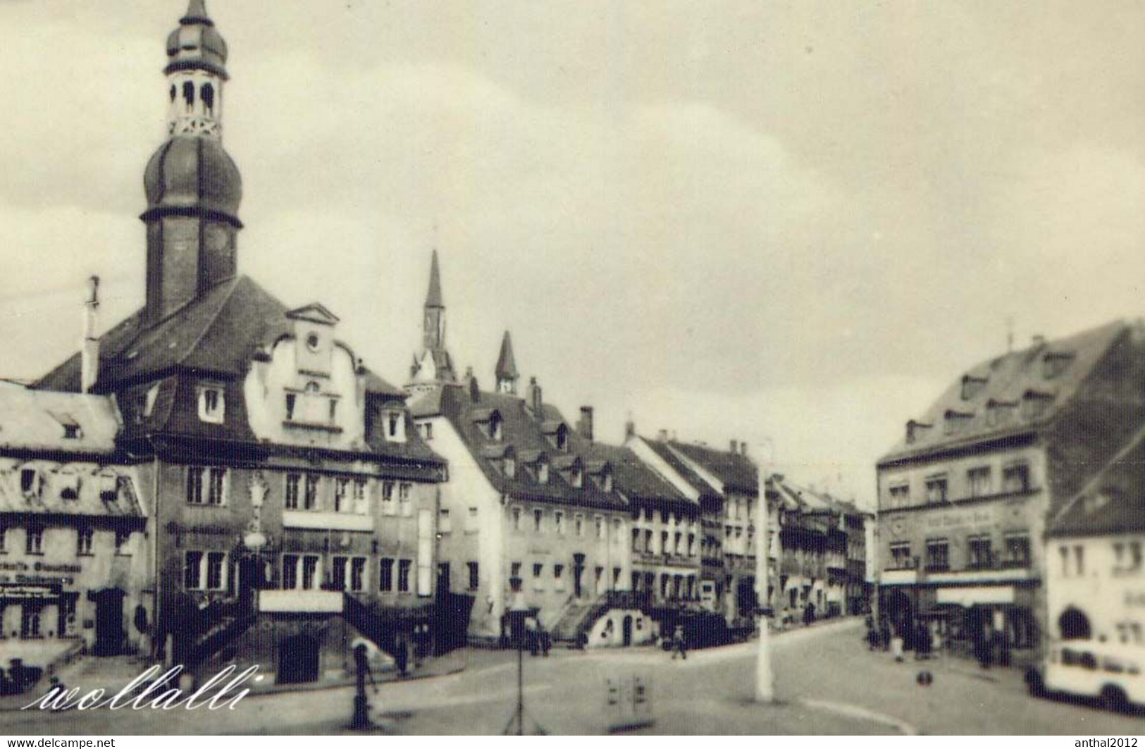 Rarität Waldenburg Sachsen MB Omnibus Rathaus Gasthaus Oberschule Sw 26.7.1963 Gel. 1955 Aufgenommen - Waldenburg (Sachsen)