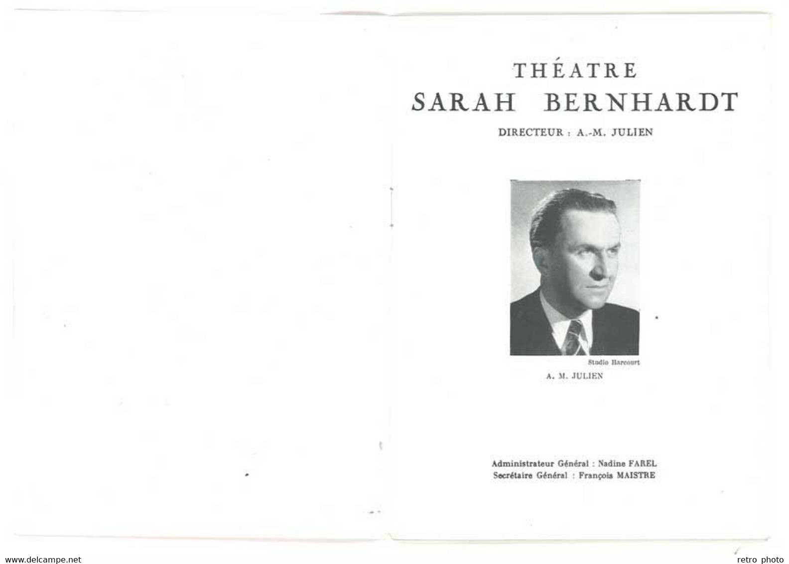 Livre Programme Théâtre Sarah Bernhardt, Les Sorcières De Salem, Directeur A.M. Julien, Signoret, Montand ... - Autres & Non Classés