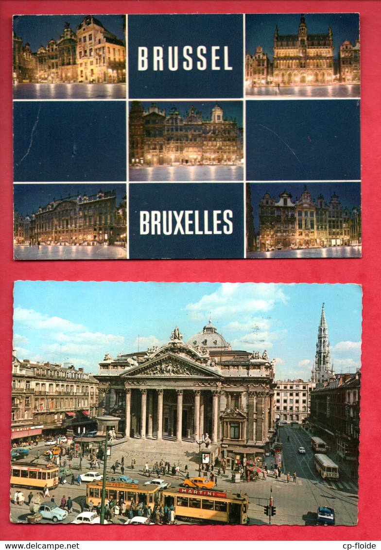 BELGIQUE . BELGIË . BRUXELLES . BRUSSEL . " LA BOURSE " & " MULTI-VUES " . 2 CPM - Réf. N°29080 - - Loten, Series, Verzamelingen