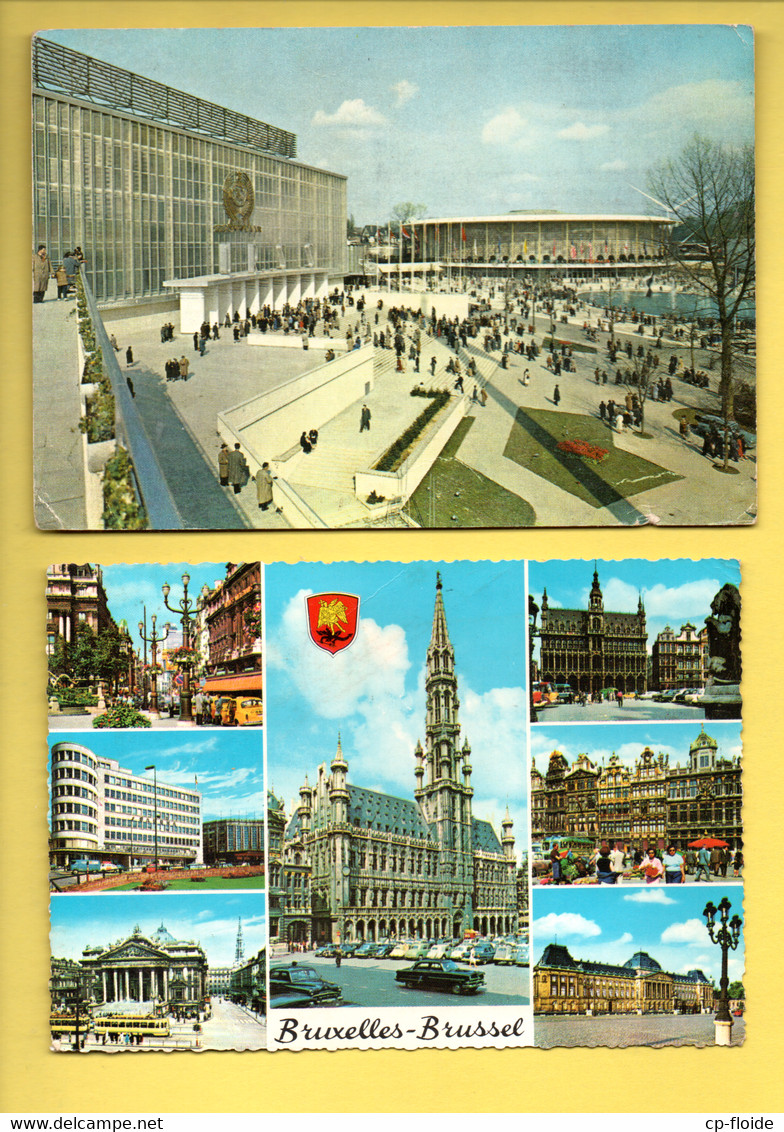 BELGIQUE . BELGIË . BRUXELLES . BRUSSEL . " EXPOSITION 1958 " & " MULTI-VUES " . 2 CPM - Réf. N°29081 - - Sets And Collections