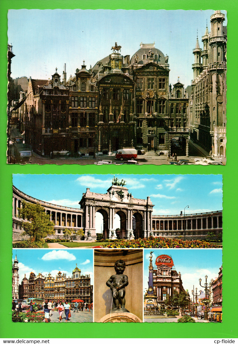 BELGIQUE . BELGIË . BRUXELLES . BRUSSEL . " GRAND' PLACE " & " MULTI-VUES " . 2 CPM - Réf. N°29083 - - Lots, Séries, Collections