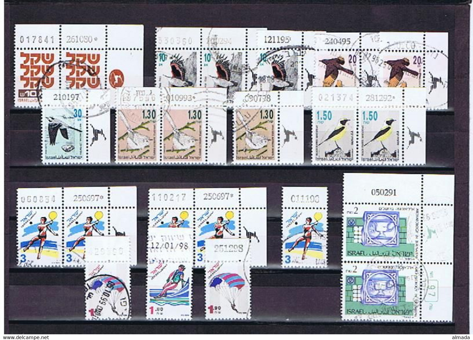 Israel #2 1980-1998: Imprint Dates And/or Sheet Numbers, Various Stamps Used /gestempelt - Collections, Lots & Series