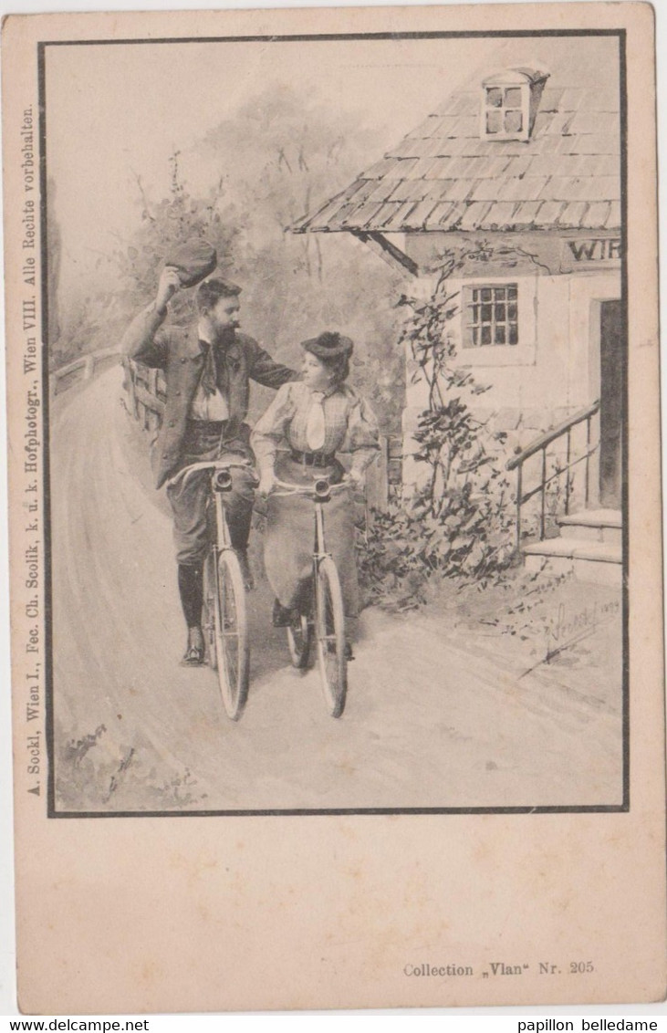Illustrateur Scolik, Charles  1899   Couple  Balade à Vélo. - Scolik, Charles
