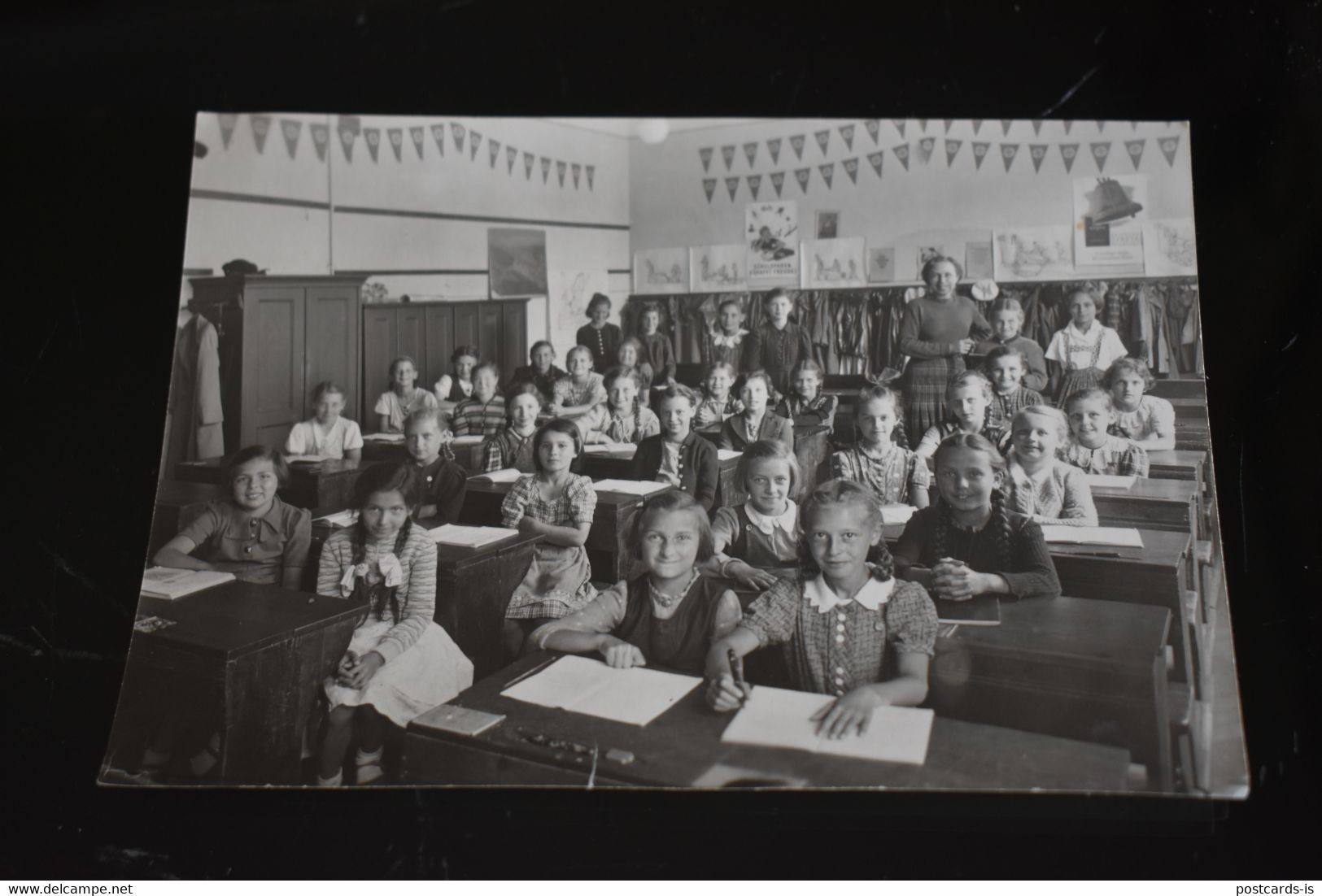 Two Photos Children's Class Nazi Germany Only Girls School Third Reich - Other & Unclassified