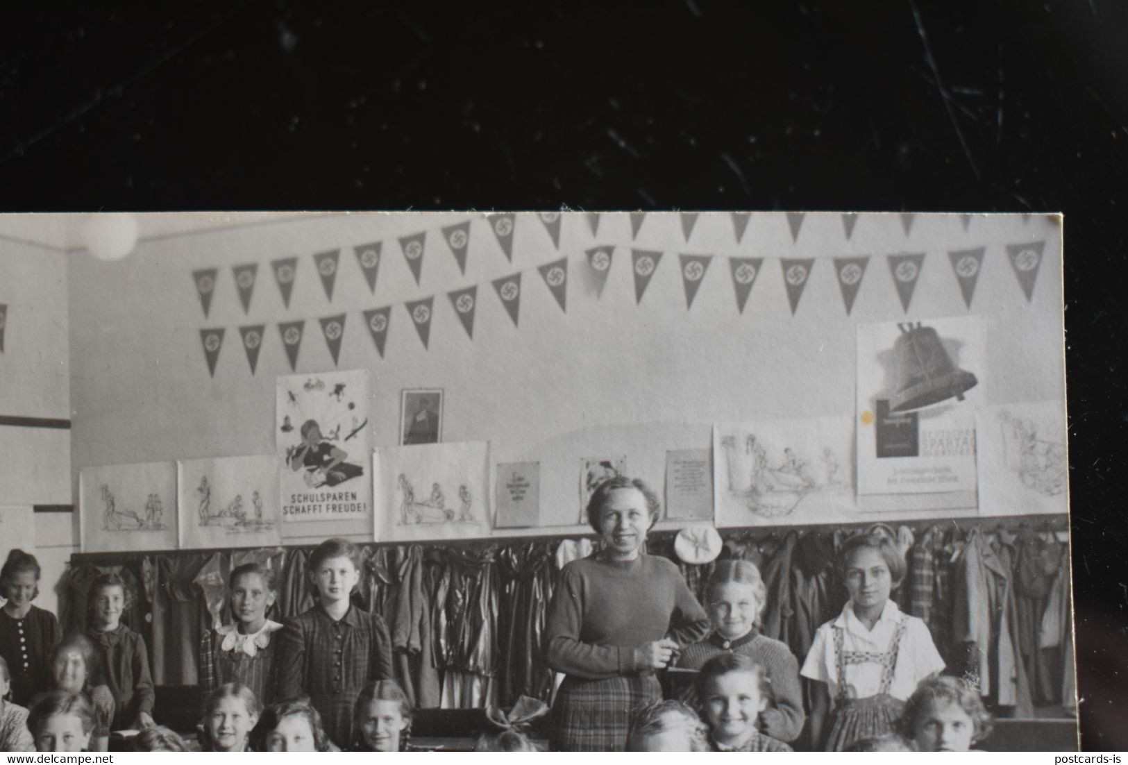 two photos children's class Nazi Germany only girls school Third Reich