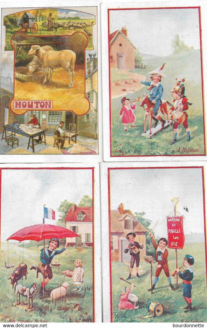 Lot De 4 Images Récompense Scolaire Ecoles Communales De LYON - Other & Unclassified