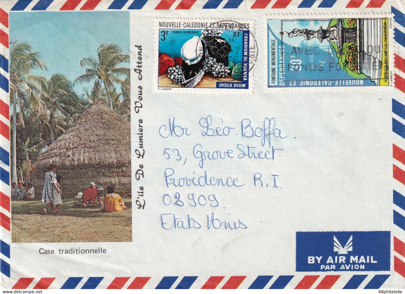 NOUVELLE-CALEDONIE 1976 PLI AERIEN DE NOUMEA - Storia Postale