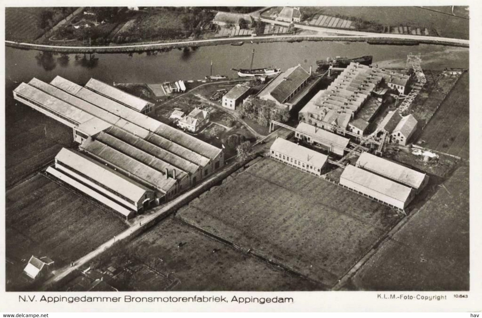 Appingedam Bronsmotorenfabriek KLM Luchtfoto 250 - Appingedam