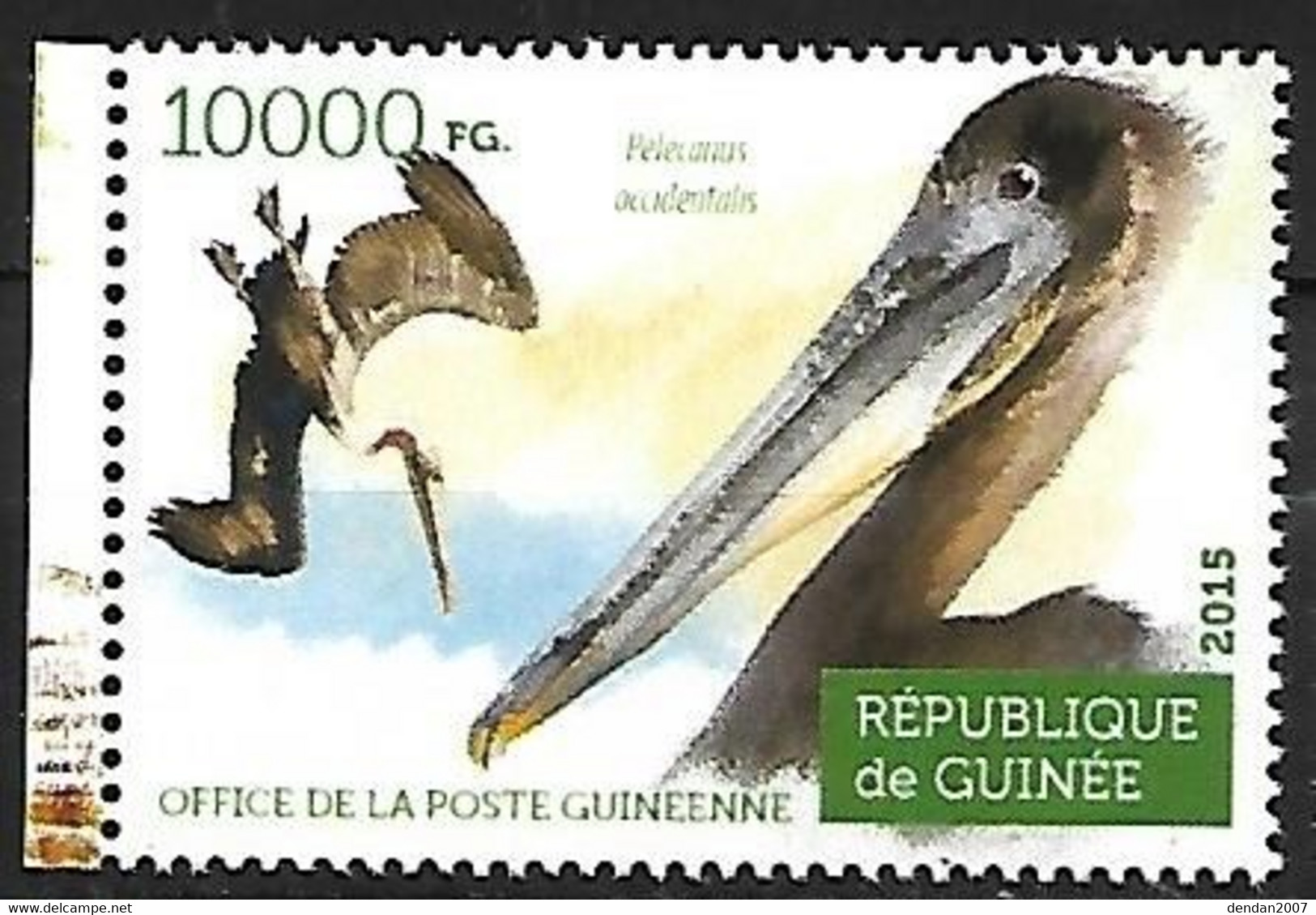 Guinea (Guinée) - MNH ** 2015 :    Brown Pelican   - Pelecanus Occidentalis - Pelicans
