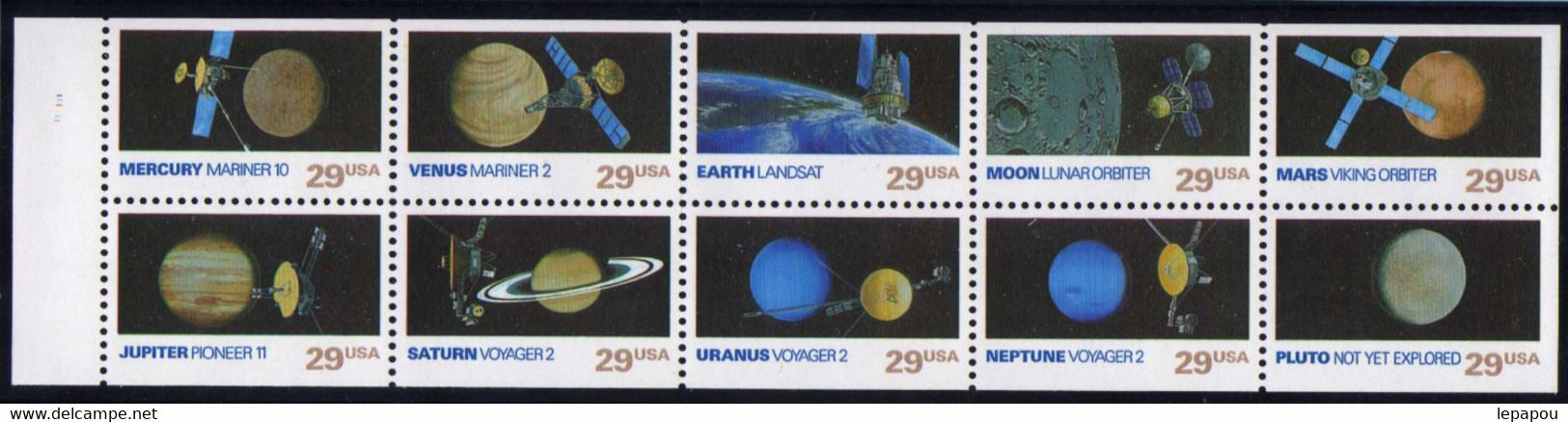 USA 1991 - Feuillet De 10 Valeurs "Exploration De L'espace"    Neuf ** MNH - Amérique Du Nord