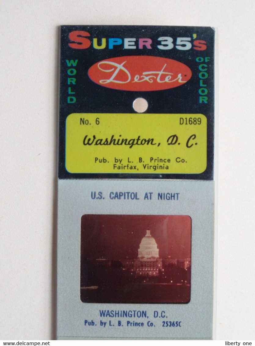 WASHINGTON D.C. N° 6 ( D1689 - Pub. By L. B. Prince C° Fairfax, Virginia ) Super 35's World Of Color Slides By Dexter ! - Diapositives