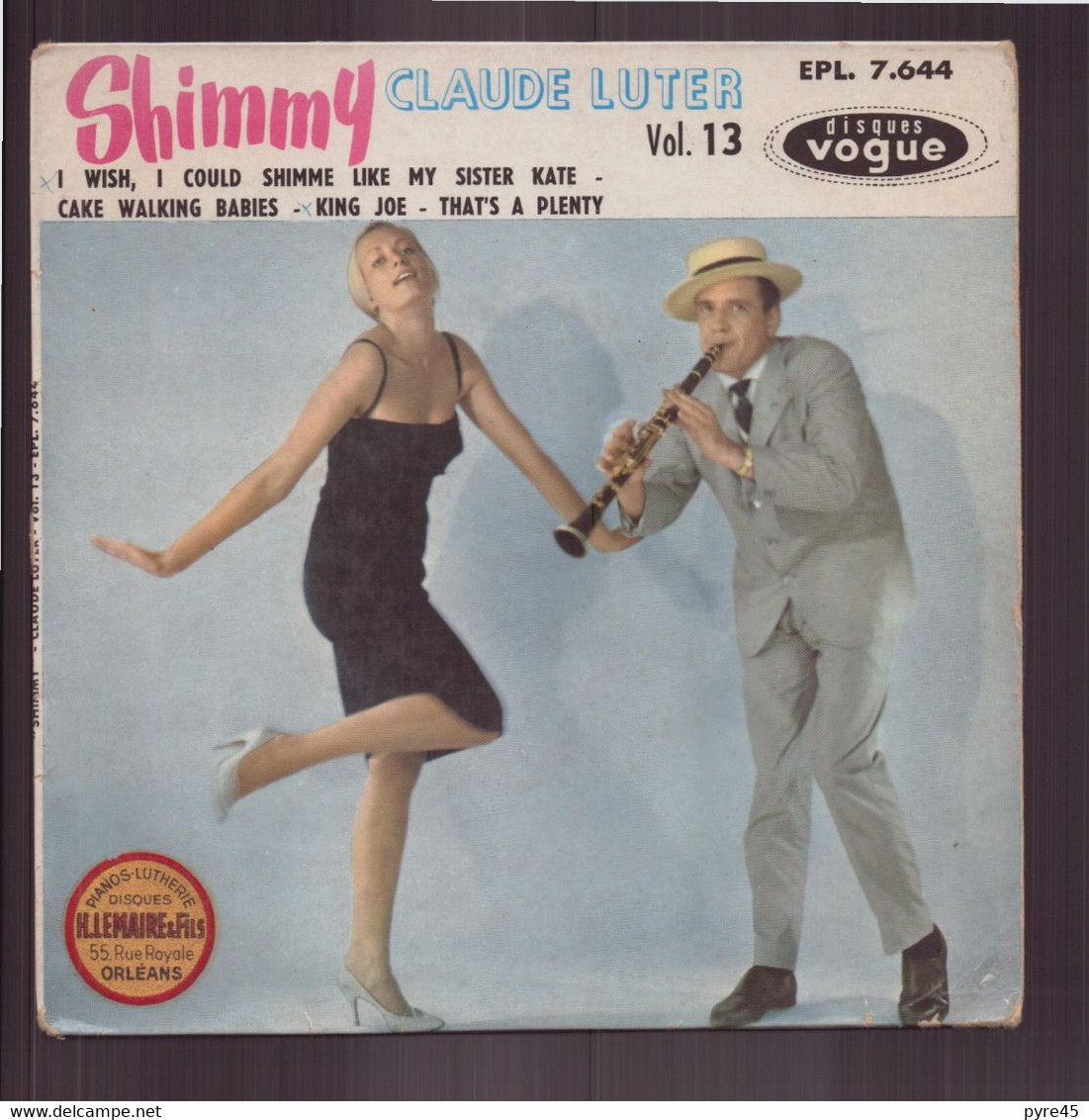 45 T Claude Luter " I Wish I Could Shimme Like My Sister Kate + Cake Walking Babies +2 Titres " - Strumentali