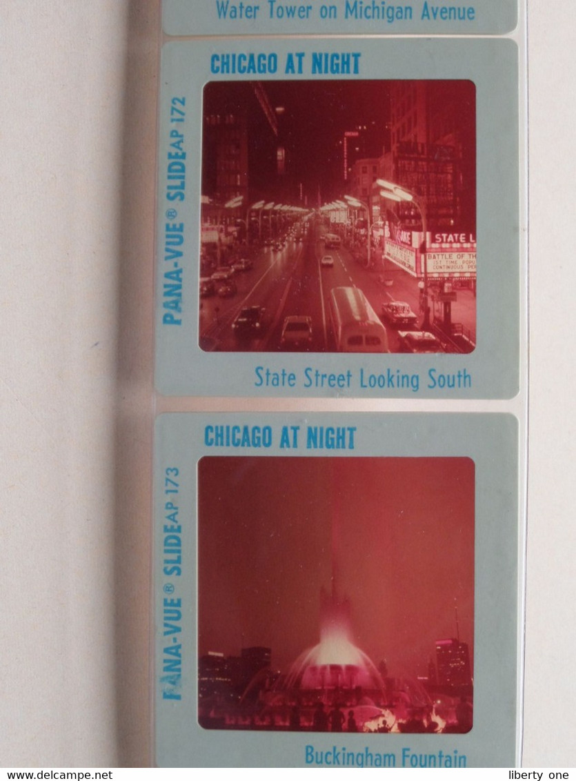 CHICAGO SCENES ( Set One VP-50 ) Pana-Vue Travel Color Slides By ARKES Photographic C° Inc.! - Dias