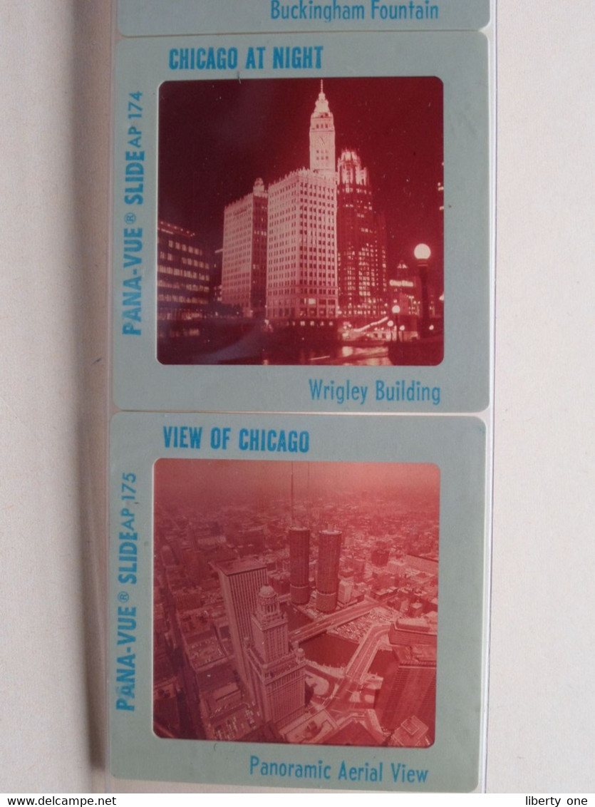 CHICAGO SCENES ( Set One VP-50 ) Pana-Vue Travel Color Slides By ARKES Photographic C° Inc.! - Diapositives