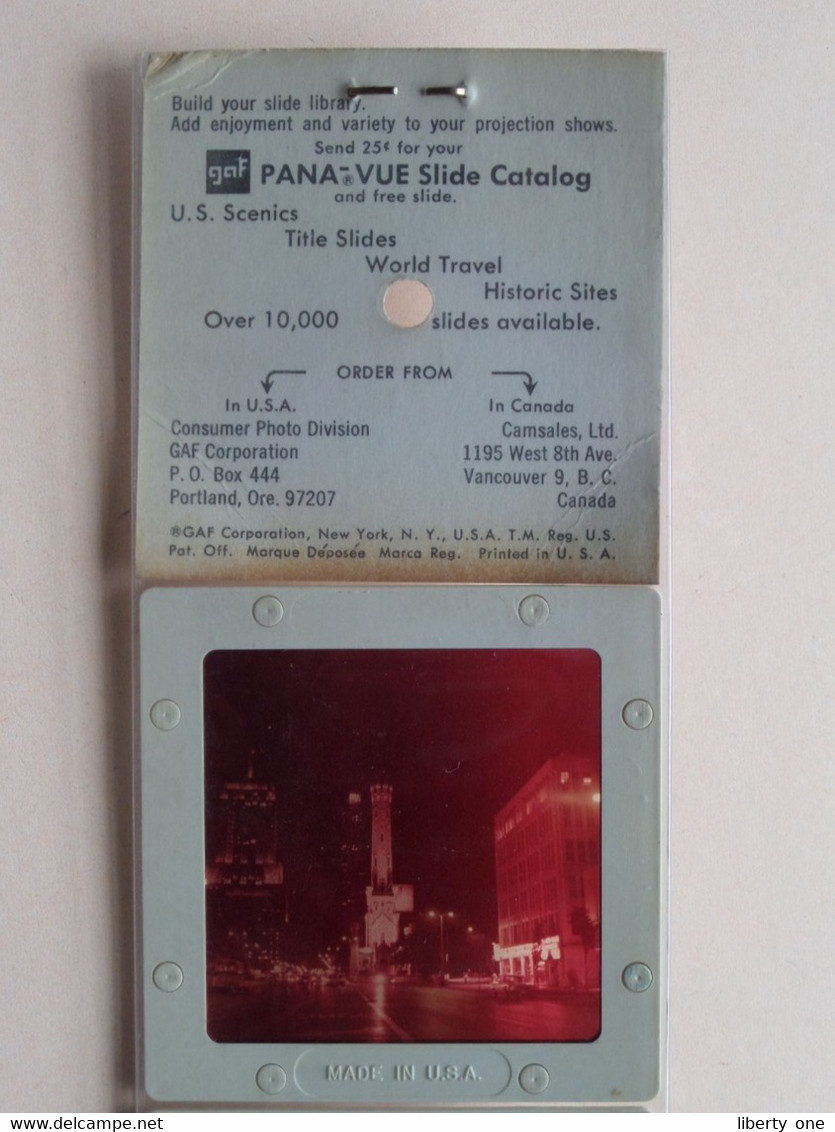 CHICAGO SCENES ( Set One VP-50 ) Pana-Vue Travel Color Slides By ARKES Photographic C° Inc.! - Dias