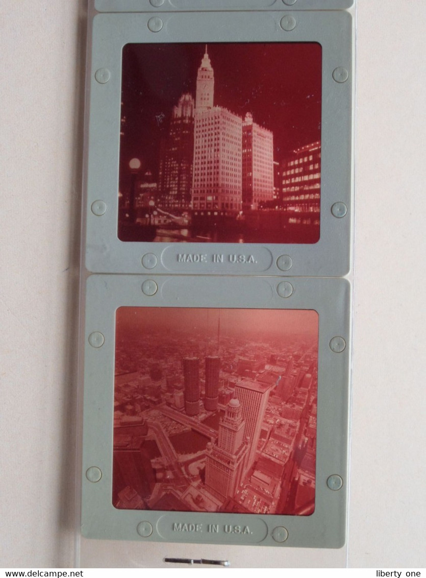 CHICAGO SCENES ( Set One VP-50 ) Pana-Vue Travel Color Slides By ARKES Photographic C° Inc.!