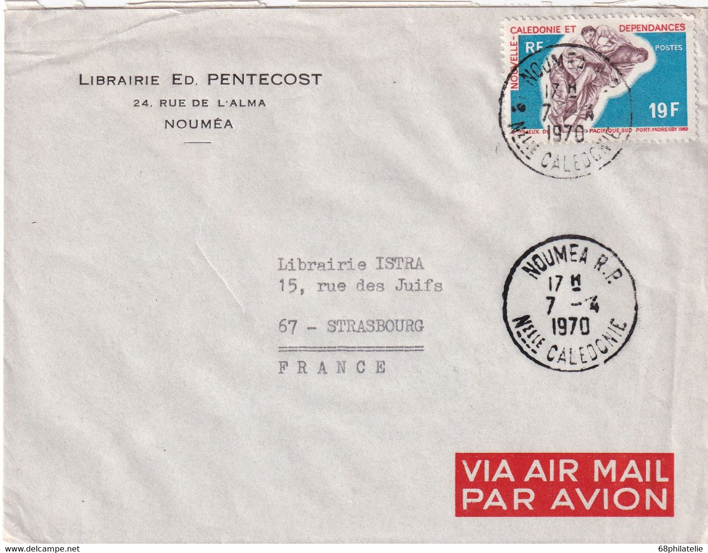 NOUVELLE-CALEDONIE 1970 PLI AERIEN DE NOUMEA - Cartas & Documentos