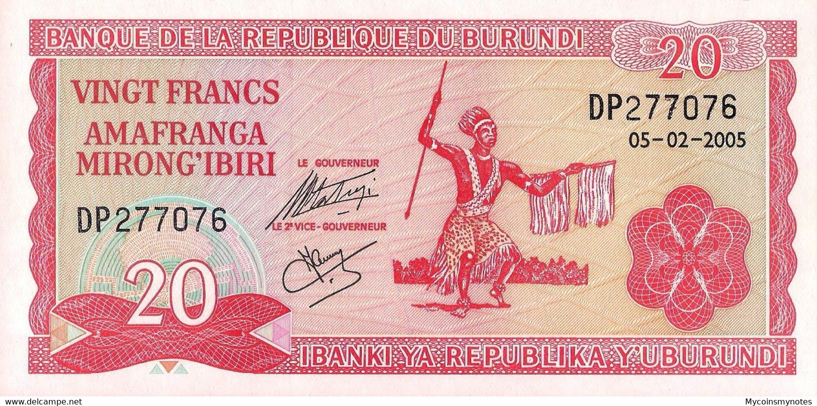 BURUNDI, 20 FRANCS, 2005, P27d, UNC - Burundi