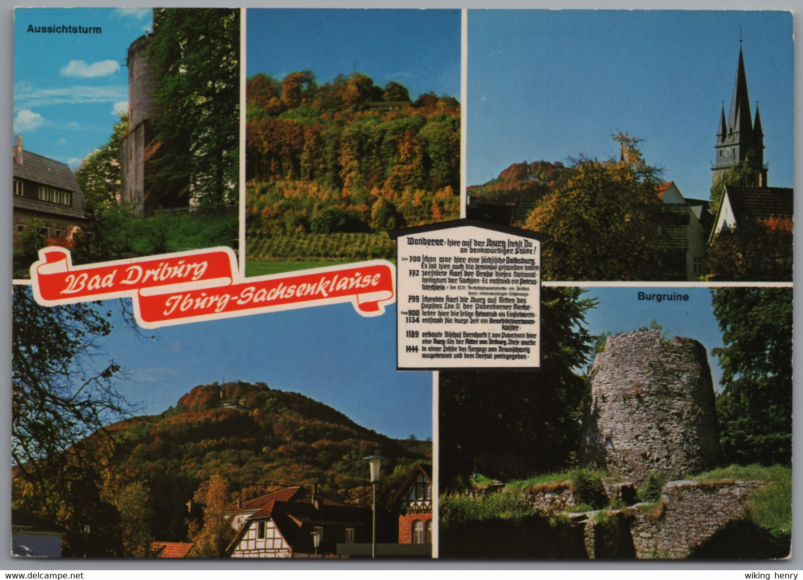 Bad Driburg - Mehrbildkarte 20   Mit Chronik   Iburg Sachsenklause - Bad Driburg