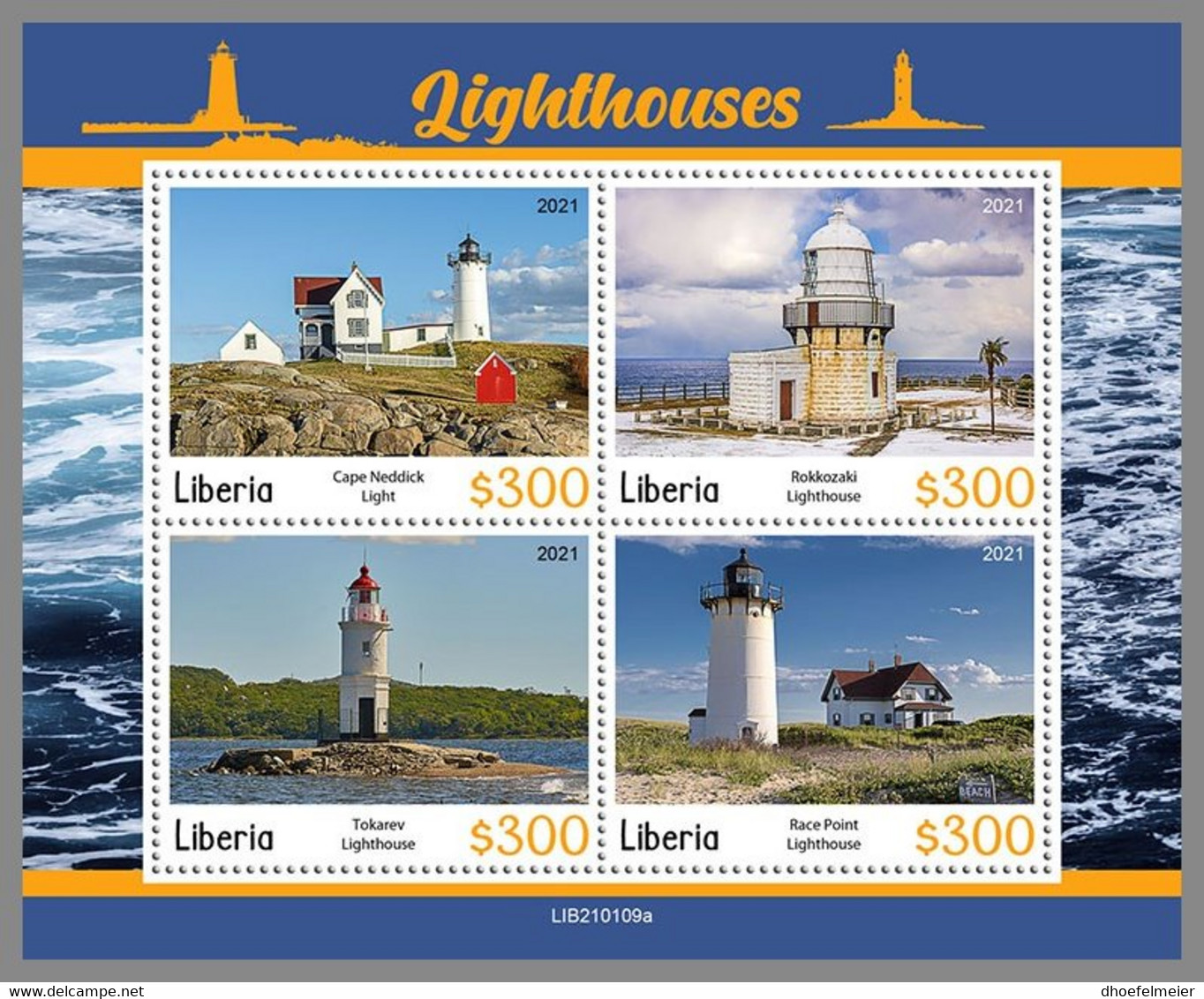 LIBERIA 2021 MNH Lighthouses Leuchttürme Phares M/S - OFFICIAL ISSUE - DHQ2111 - Lighthouses