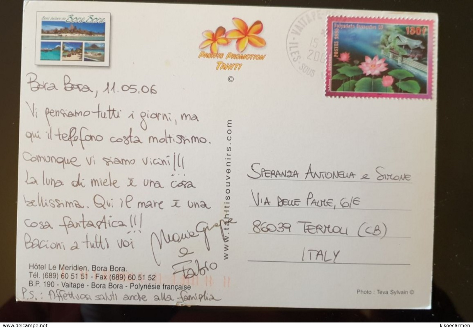 Isolated Polynesie Francaise 2006 Flower Flowers Nénuphar Waterlily Cover Postcard Letter Used French Polynesia - Storia Postale