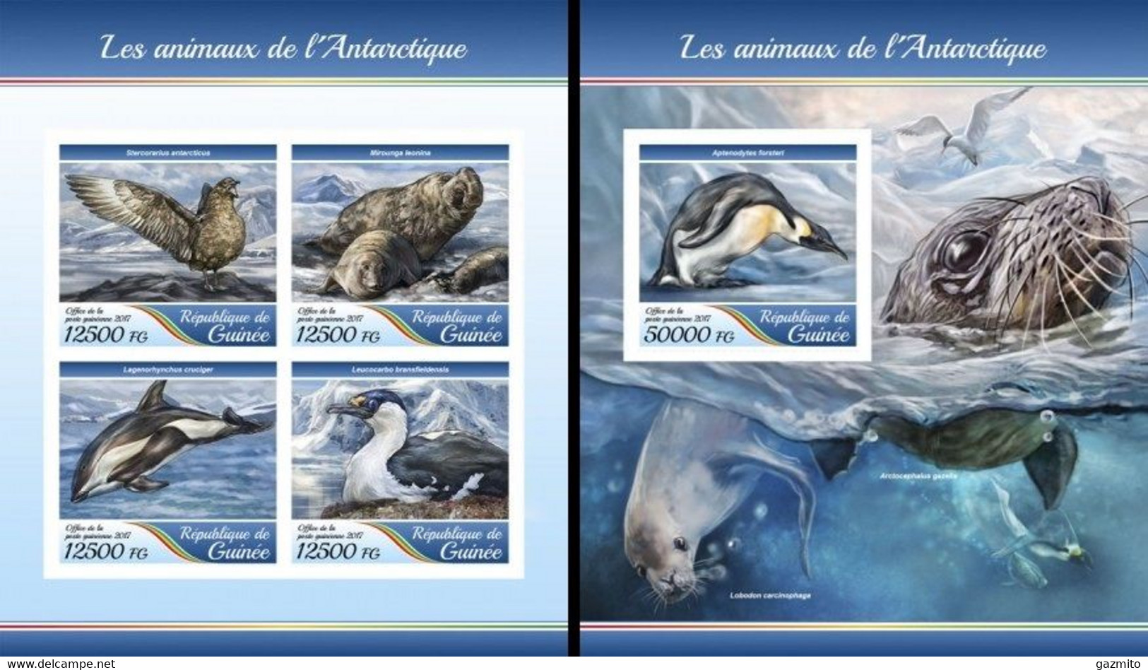 Guinea 2017, Animals In Antartic, 4val In BF +BF IMPERFORATED - Arctic Tierwelt