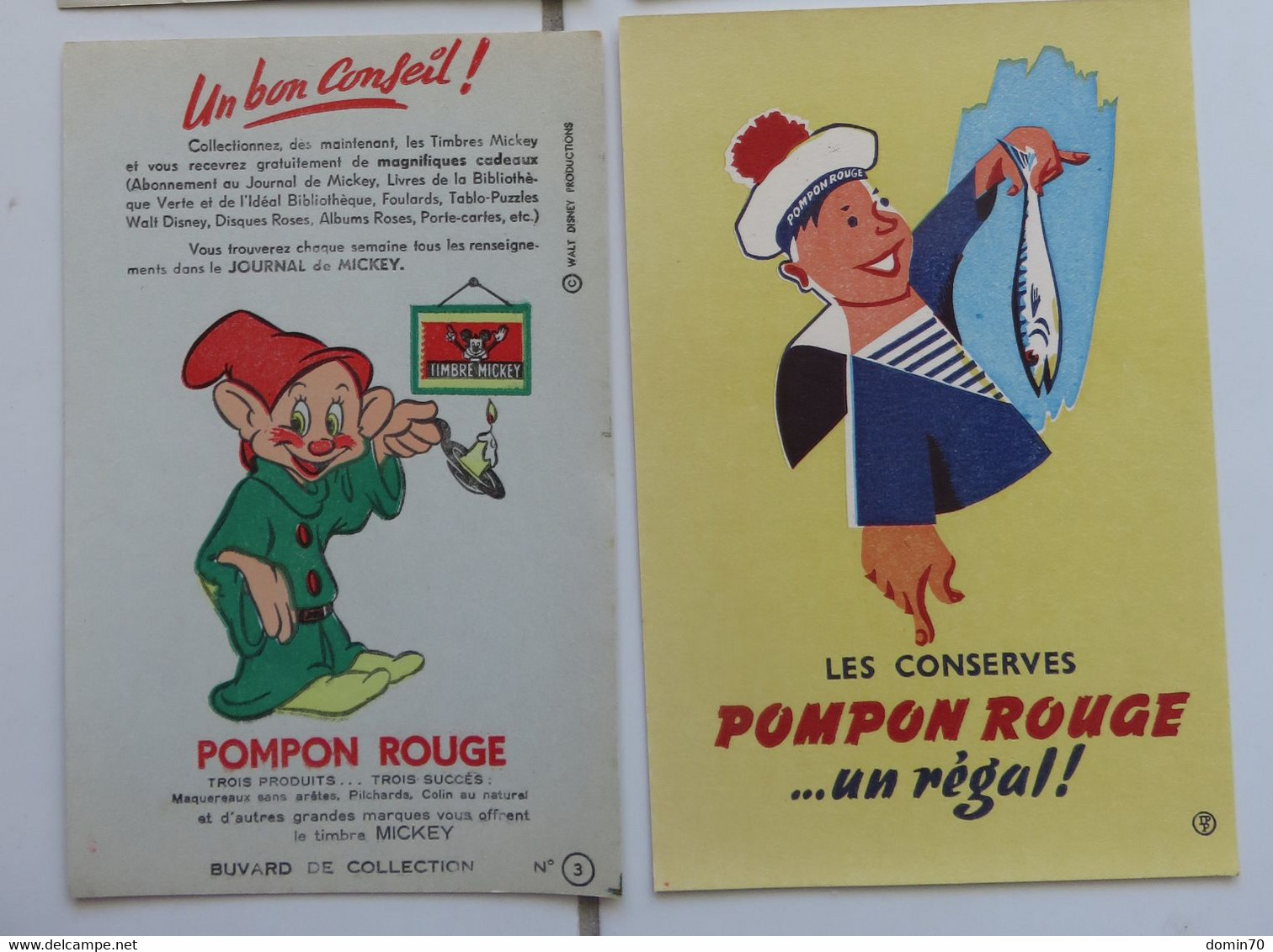 Buvards Pompon Rouge Timbre Disney  Simplet - Collections, Lots & Séries