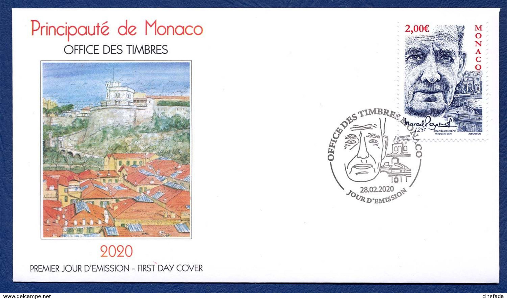 MONACO Marcel Pagnol FDC. Cinéma, Film, Movie. - Cinéma