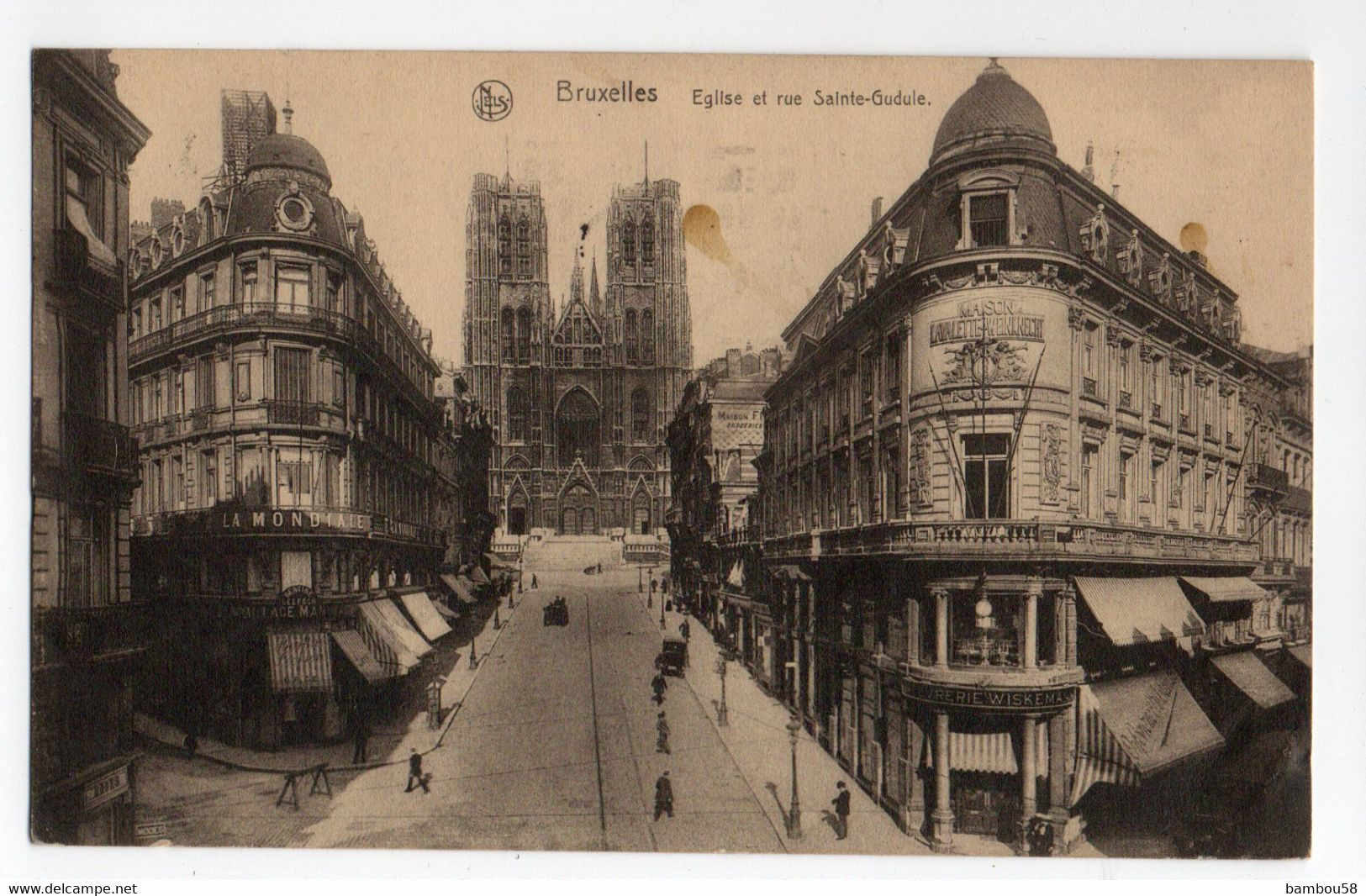 BRUXELLES * BELGIQUE * EGLISE & RUE SAINTE GUDULE * Nels Série 1 N° 54 * FLAMME - Brüsseler Flughafen