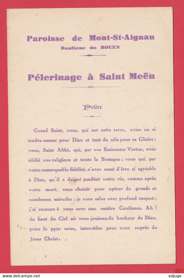 CPA-76- Mont-St-Aignan - SAINT-MEËN -  Pélerinage à St-Meën - Prière -  * 2 Scans - Mont Saint Aignan