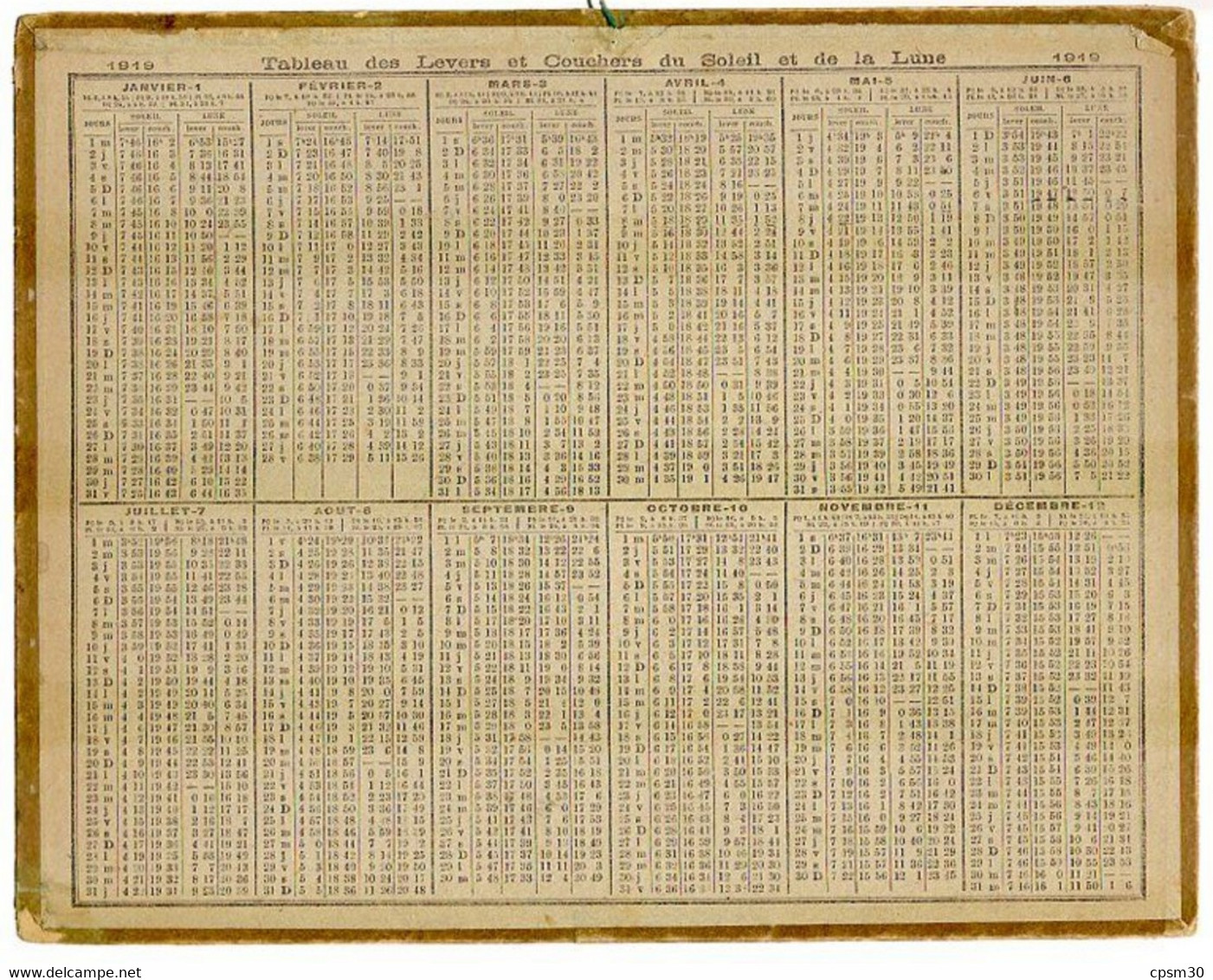 CALENDRIER GF 1919 - Rentrée De Pèche, Imprimeur Oberthur Rennes - Tamaño Grande : 1901-20