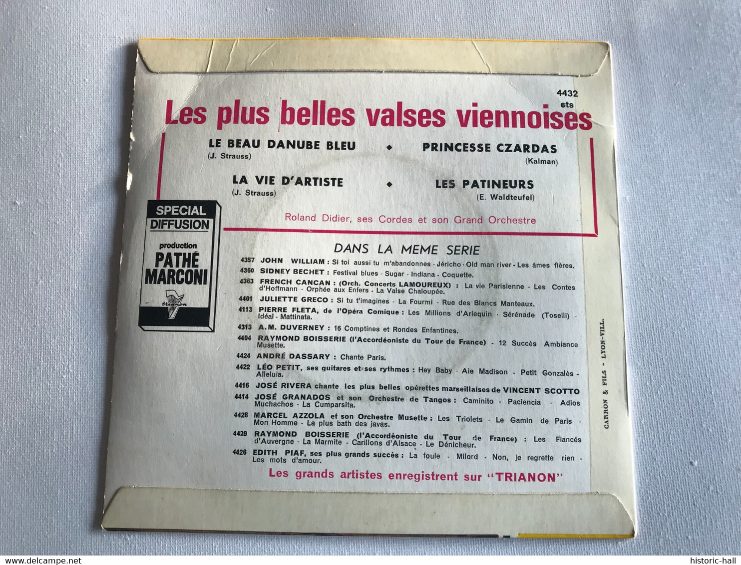 ROLLAND DIDIER - Les Plus Belles VALSES VIENNOISES - 45t - 1962 - Klassik