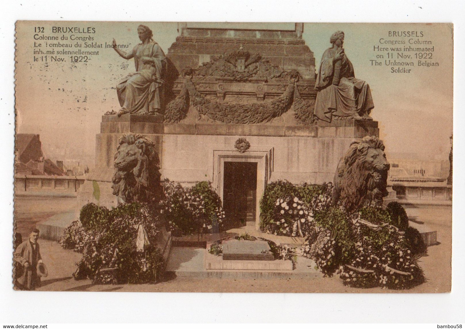 BRUXELLES * BELGIQUE * COLONNE DU CONGRES * TOMBEAU DU SOLDAT INCONNU 11.11.1922 * FLAMME - Brussels Airport