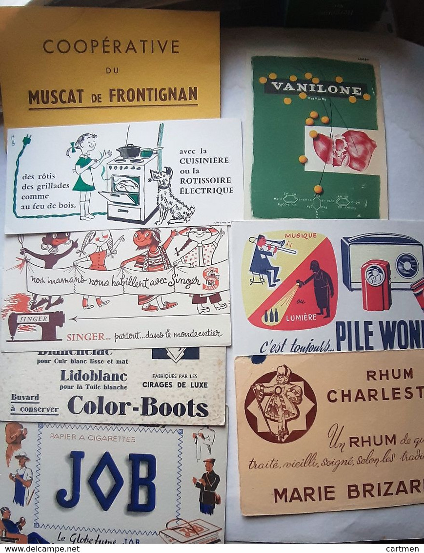 BUVARDS LOT 38 BUVARDS DIFFERENTS LE FRANCE ZORRO JOB MONTAGNE ALCOOLS DUBOUT PHARMACIE BEAUX GRAPHISMES BON ETAT 1950 - Colecciones & Series