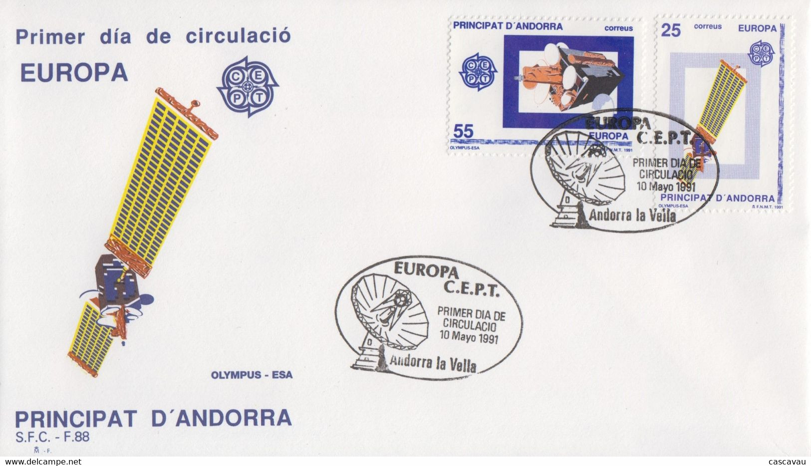 Enveloppe  FDC  1er  Jour   ANDORRE  ANDORRA   Paire  EUROPA    1991 - Otros & Sin Clasificación