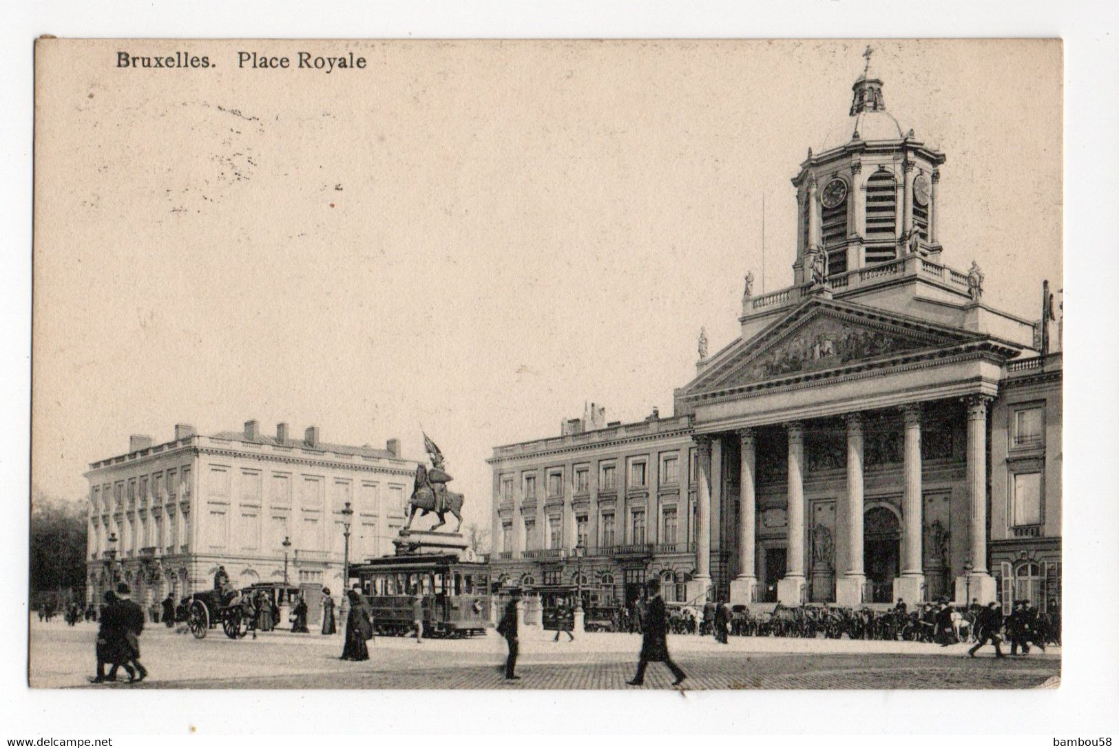 BRUXELLES * BELGIQUE * PLACE ROYALE * OMNIBUS * STATUE * Animation * édit. Theys - Brussel Nationale Luchthaven