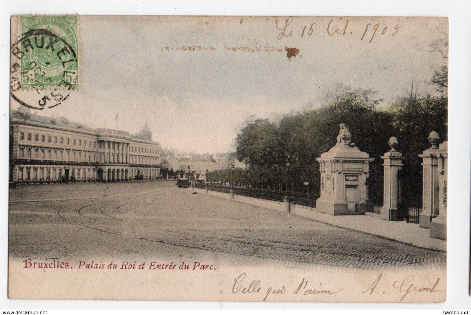 BRUXELLES * BELGIQUE * PALAIS DU ROI * ENTREE DU PARC * Carte Colorisée - Aeroporto Bruxelles