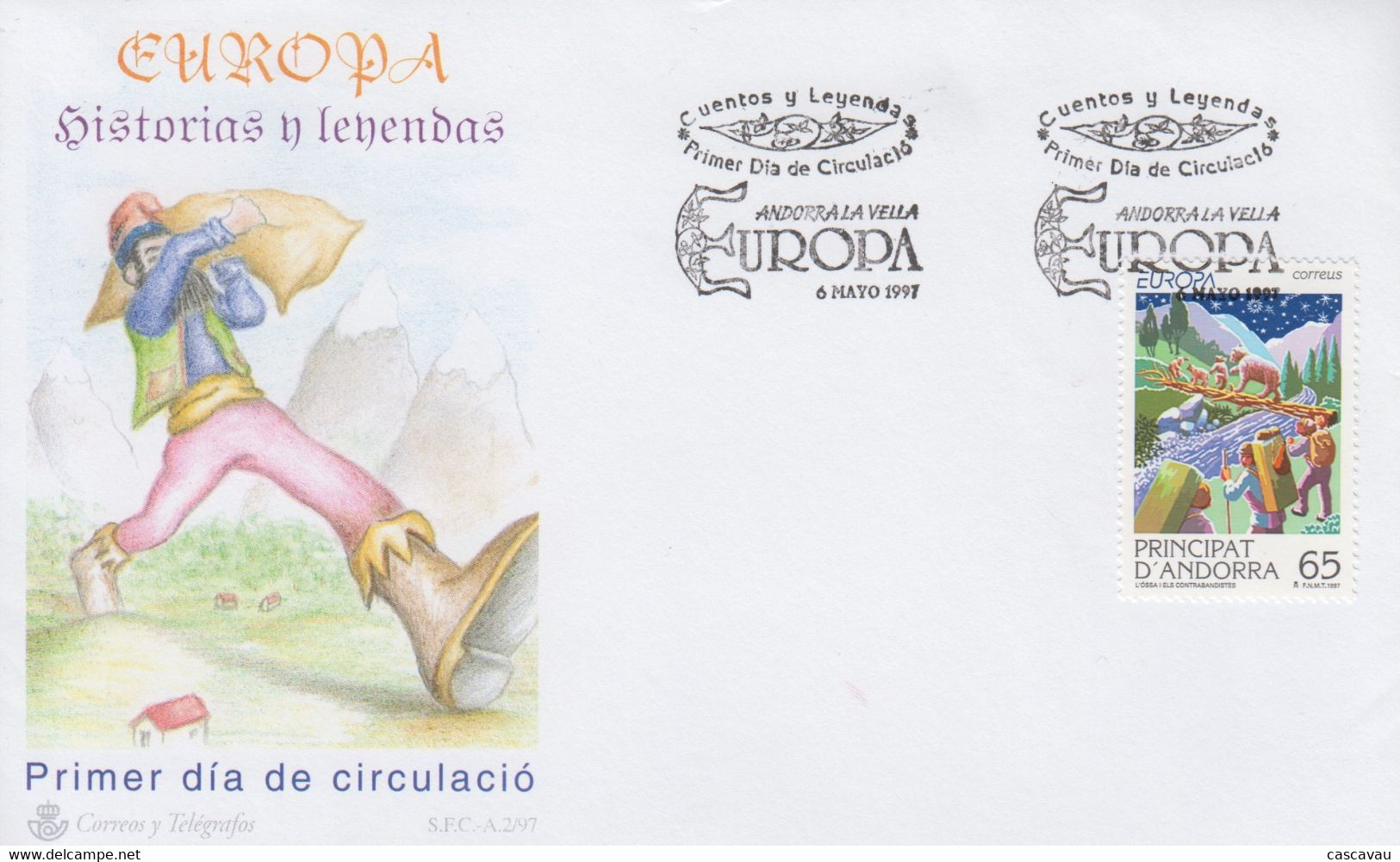 Enveloppe  FDC  1er  Jour   ANDORRA   ANDORRE   Contes  Et  Légendes    EUROPA    1997 - Altri & Non Classificati