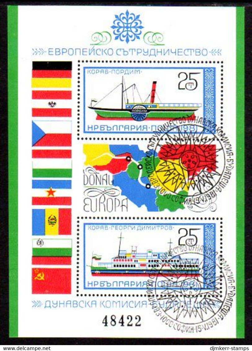 BULGARIA 1981 Danube Commission Block  Used.  Michel Block 112 - Blocks & Sheetlets