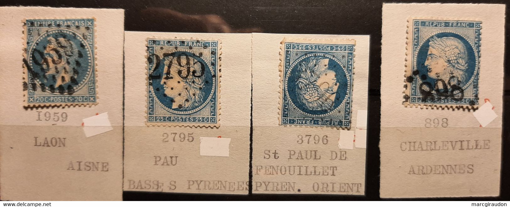 Lot De 24 Timbres France Oblitérés : Empire Franc Et Type Cérès Dentelés - Andere & Zonder Classificatie