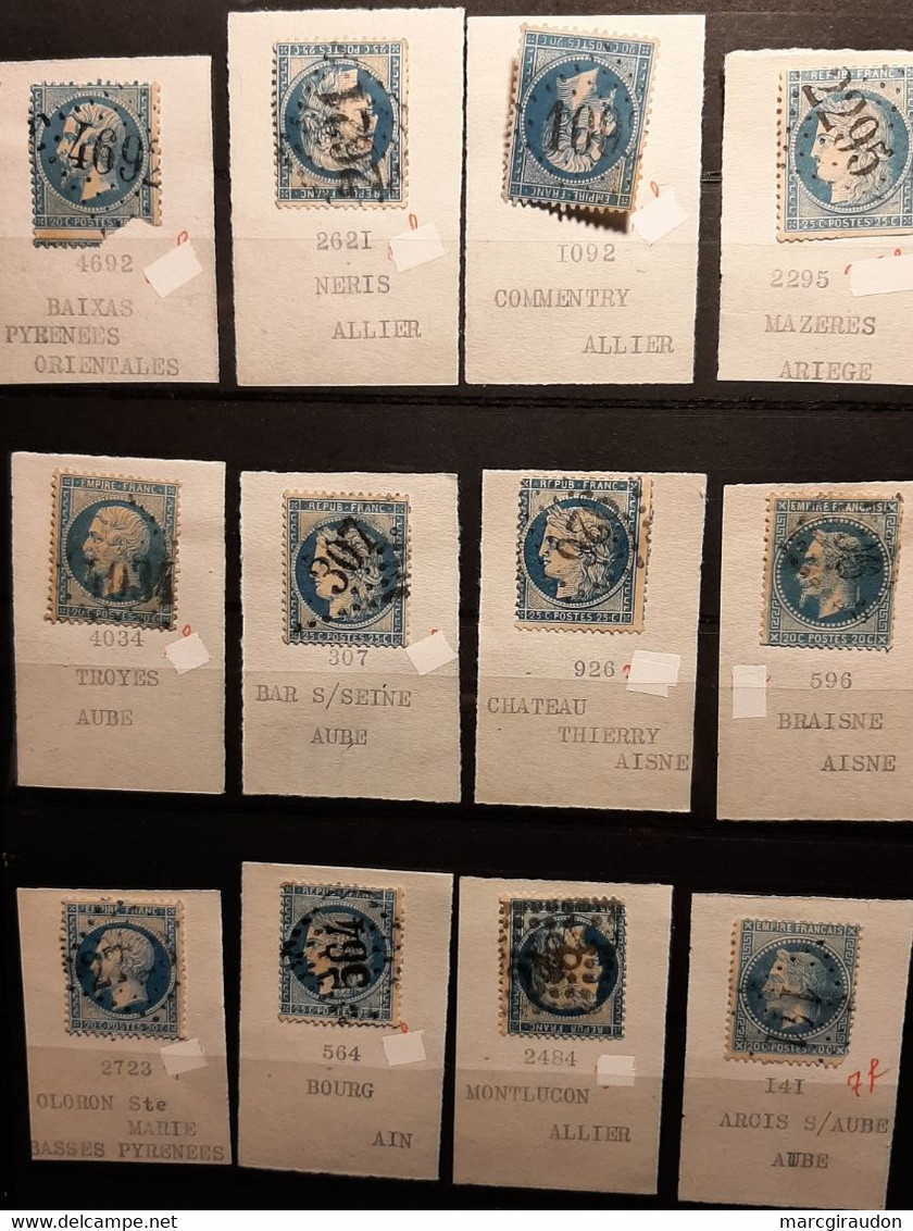 Lot De 24 Timbres France Oblitérés : Empire Franc Et Type Cérès Dentelés - Andere & Zonder Classificatie