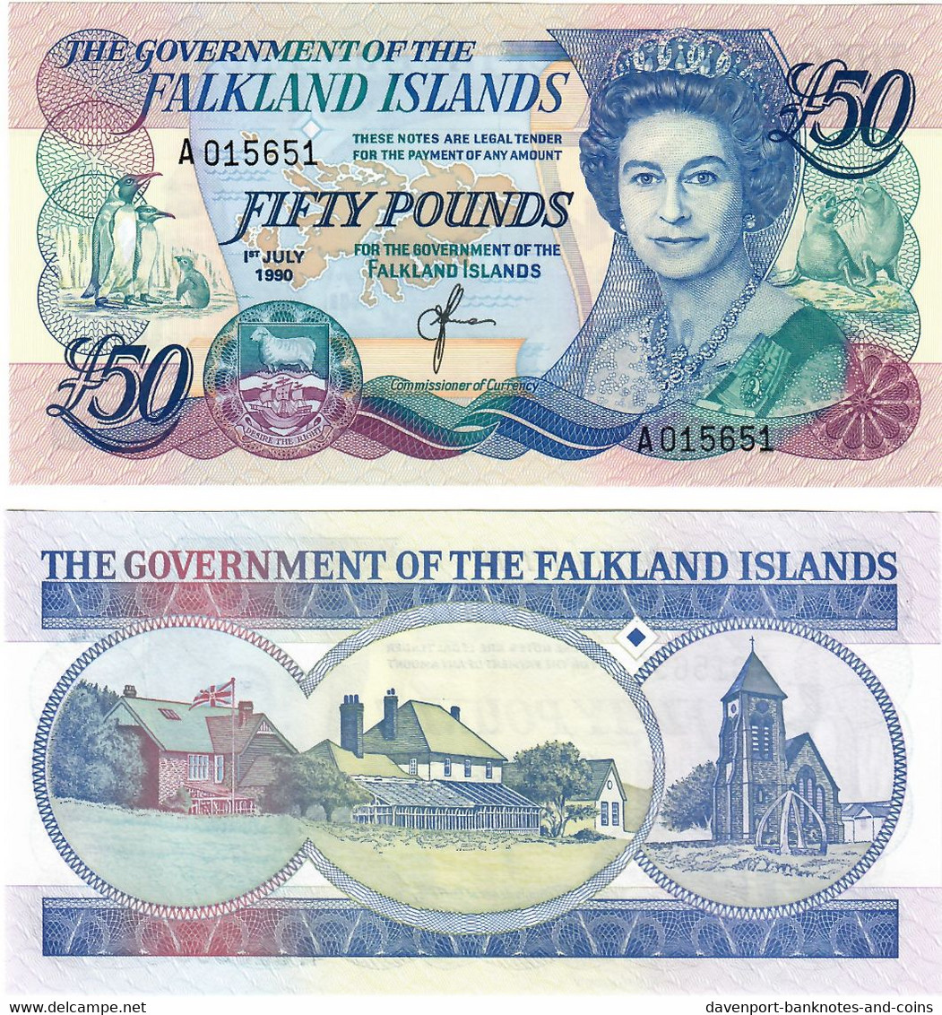 Falkland Islands 50 Pounds 1990 UNC - Falklandeilanden