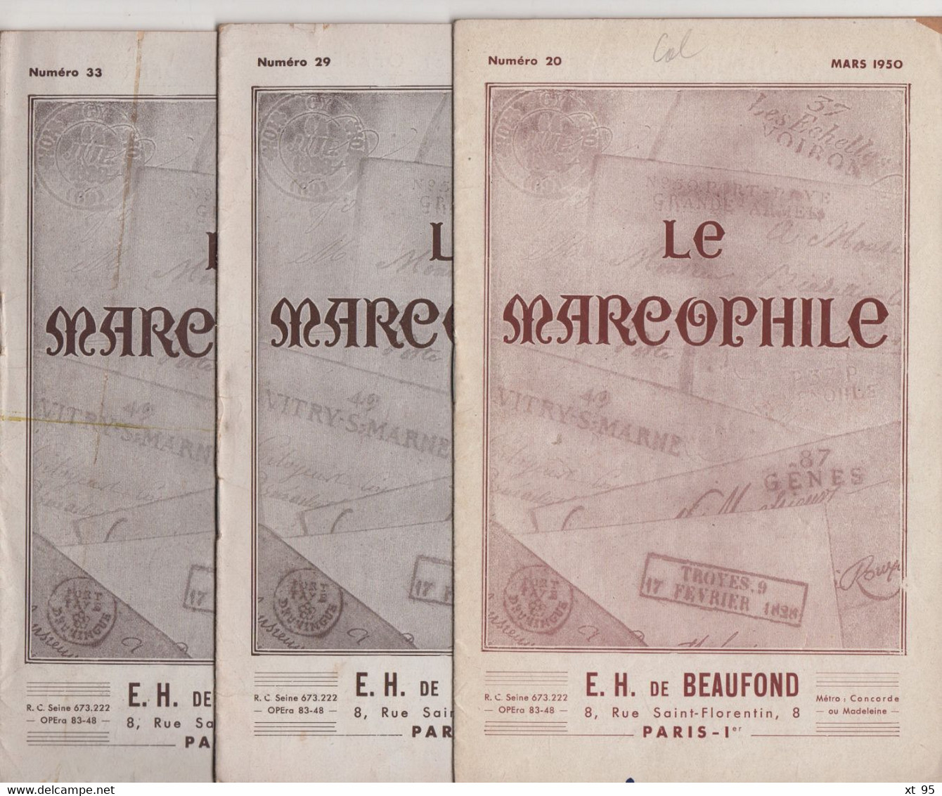 Le Marcophile N°20-29-33 - De Beaufond - Autres & Non Classés