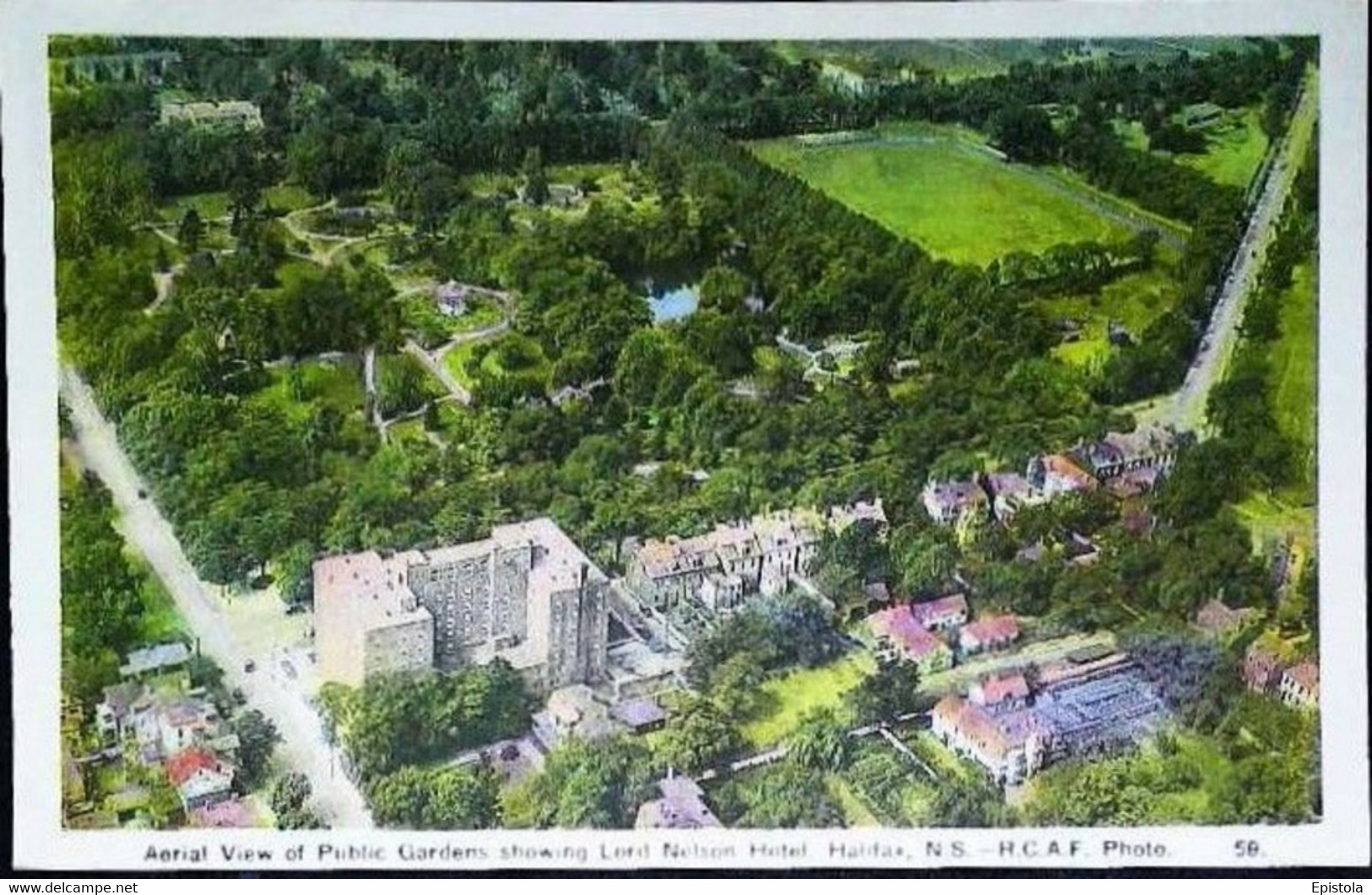 ►  HALIFAX  LORD NELSON Hotel AerialView  &  Cathedral (1950s Recto Verso Carte De Dépliant Tourist Flyer) - Halifax