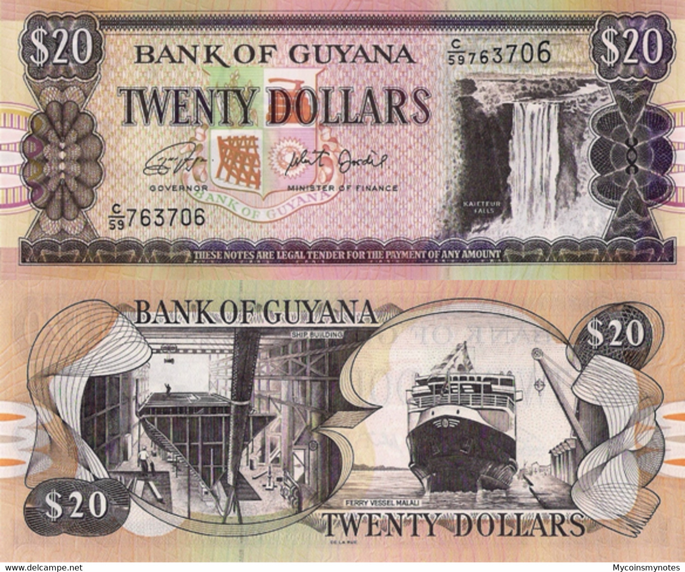 GUYANA, 20 Dollars, 2018, PNEW (Not Listed In Catalog), UNC - Guyana