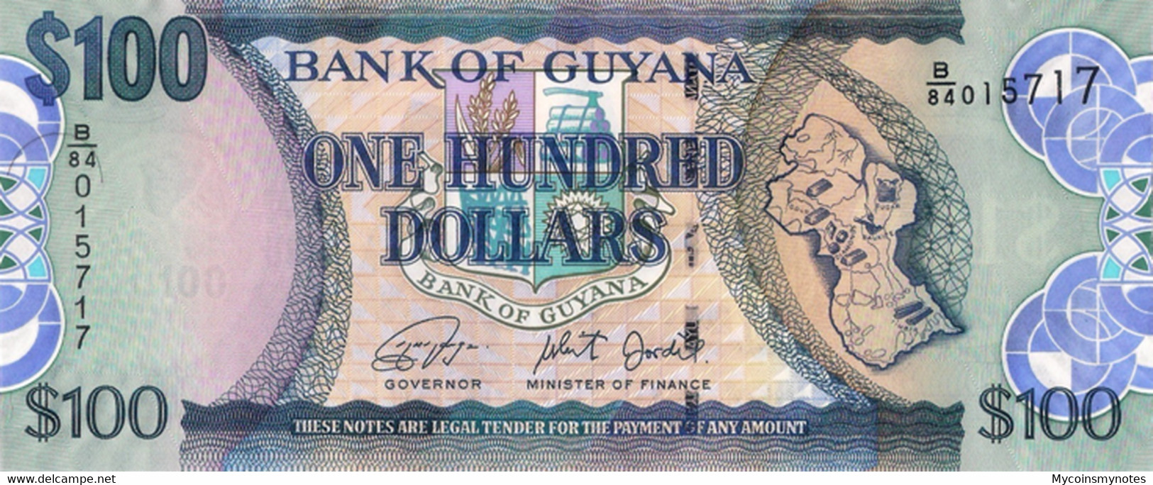 GUYANA, 100 Dollars, 2019, PNEW (Not Listed In Catalog), UNC - Guyana