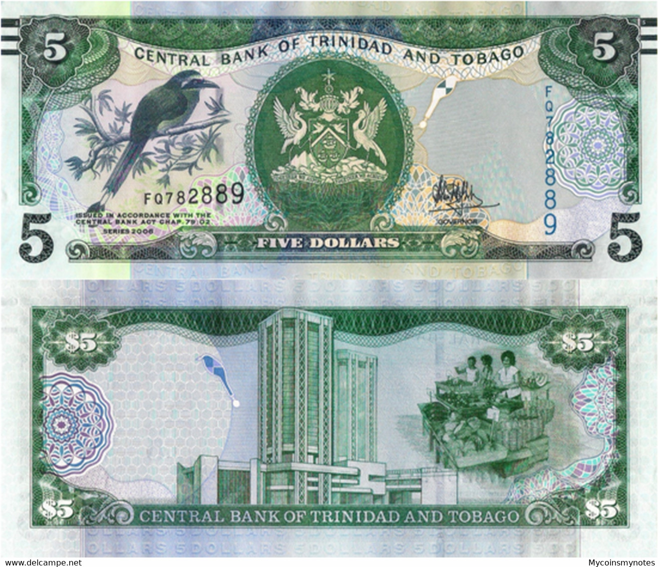 TRINIDAD And TOBAGO, 5 DOLLAR, 2006, P47c, UNC - Trinidad Y Tobago