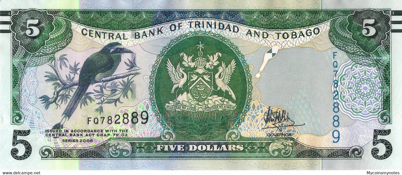 TRINIDAD And TOBAGO, 5 DOLLAR, 2006, P47c, UNC - Trinidad Y Tobago