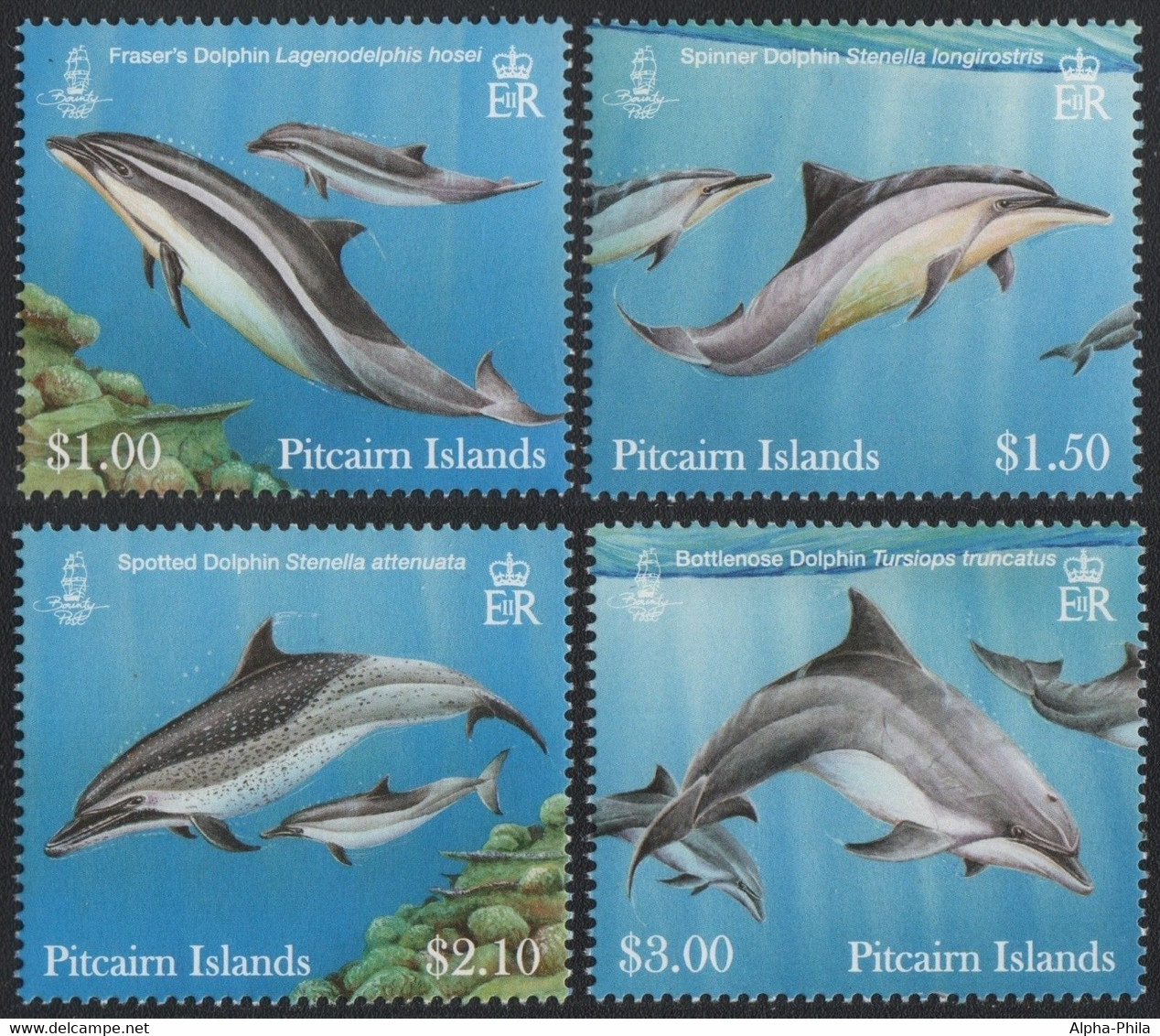 Pitcairn 2012 - Mi-Nr. 851-854 ** - MNH - Delphine / Dolphins - Pitcairn