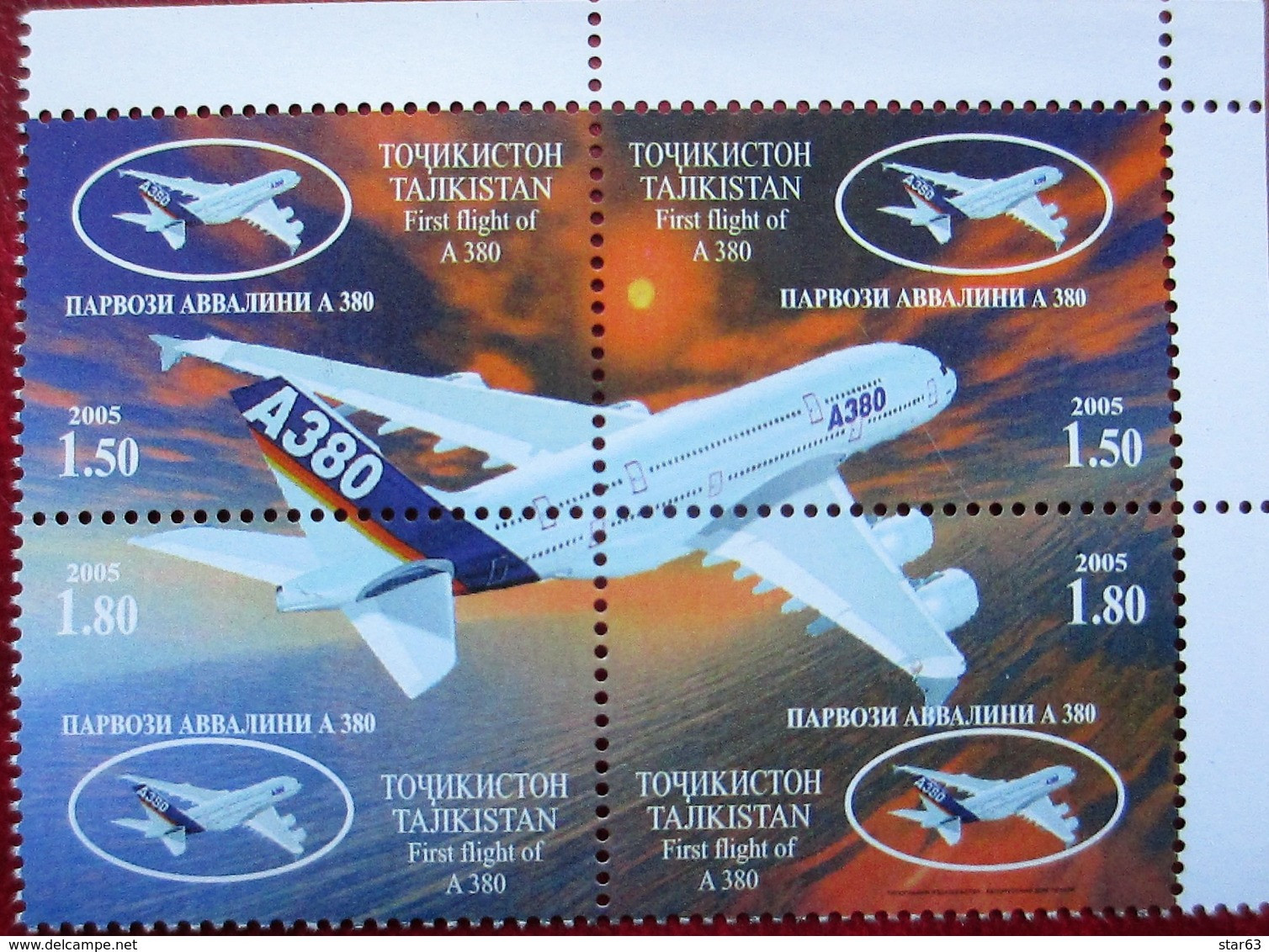 Tajikistan  2005  Airbus  A380  4v   MNH - Tajikistan